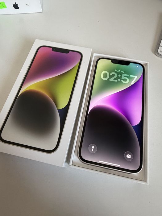 iPhone 14 128gb Starlight Idealny Bateria 100%