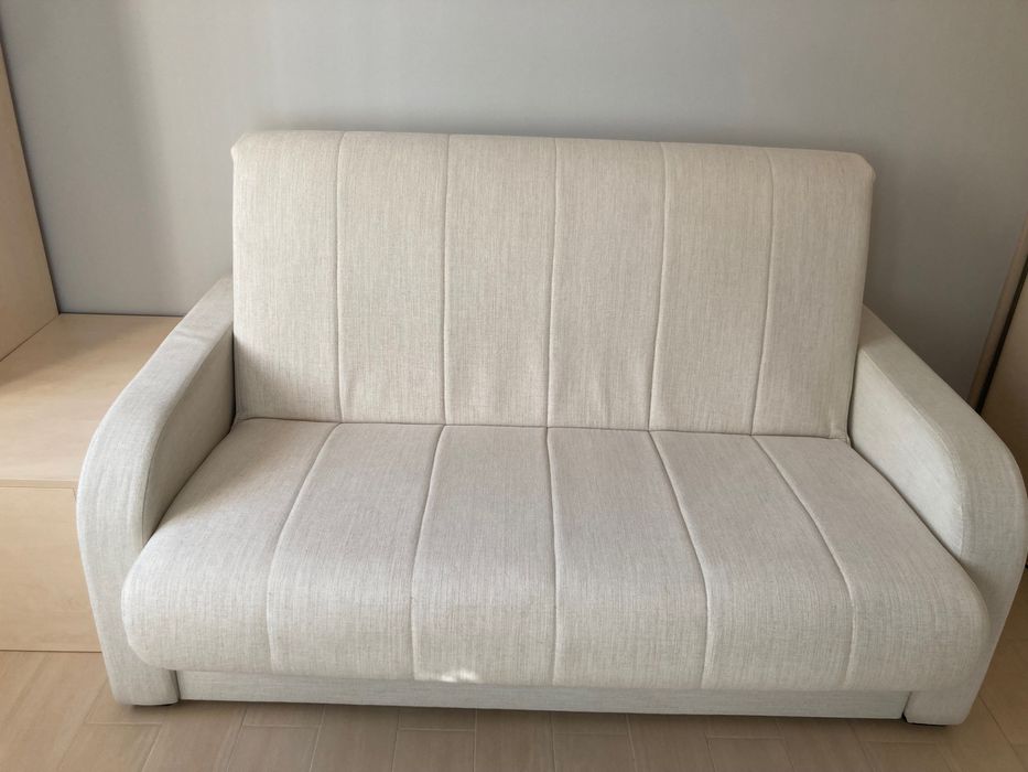 Sofa rozkładana 140x200 jasny beż ecru