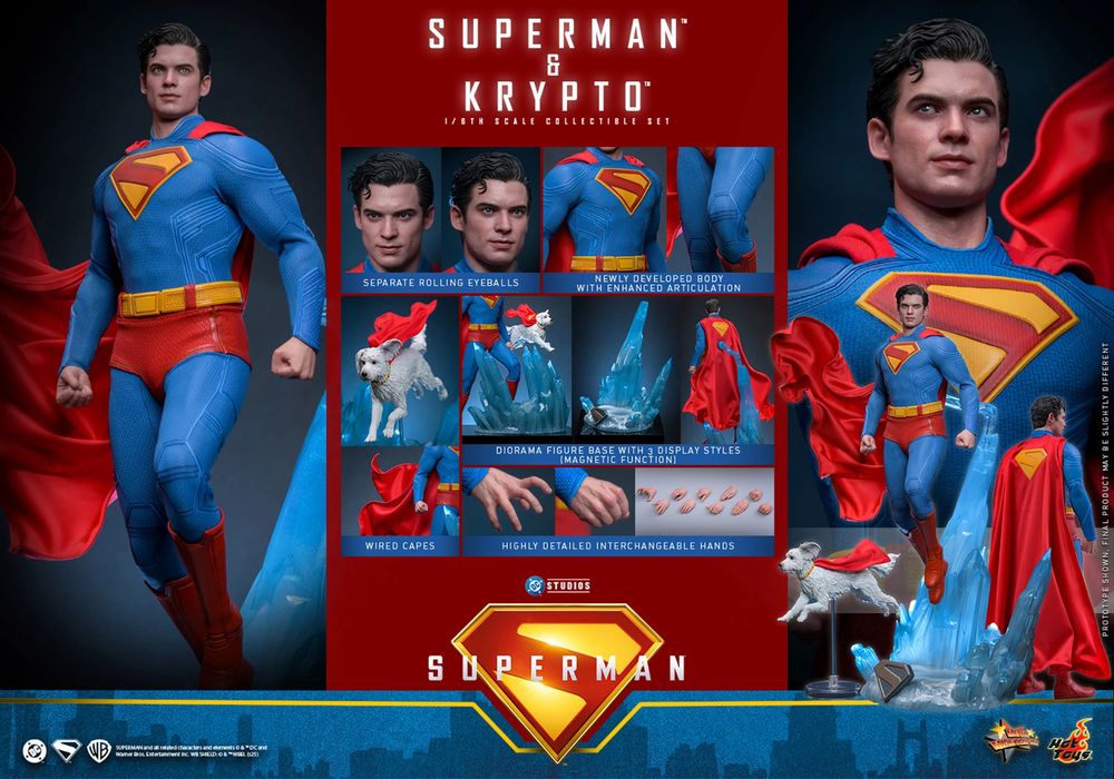 Фігурка 1/6 Hot Toys MMS 812 Superman 2025: Superman & Krypto