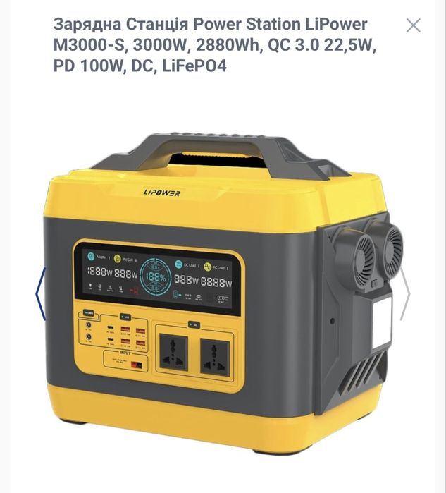 Зарядна станція 3 кВт, 2880 Wh