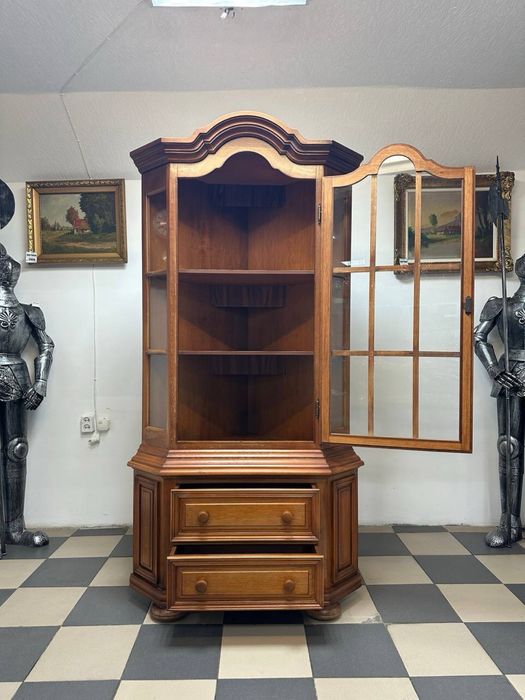 Кутова вітрина дуб масив угловая вітрина дерево 3598