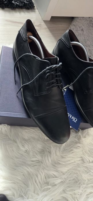 Skórzane eleganckie  buty Ryłko r 44