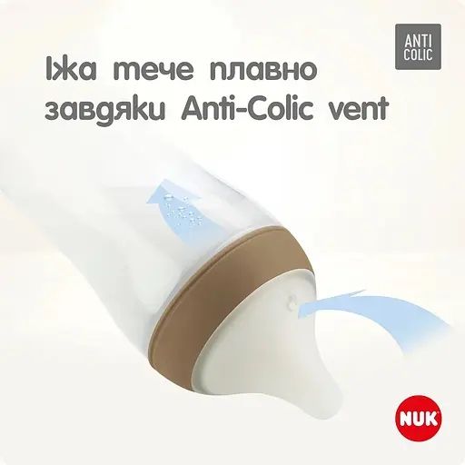 Пляшечка пластикова NUK Perfect Match S з народження, антиколікова