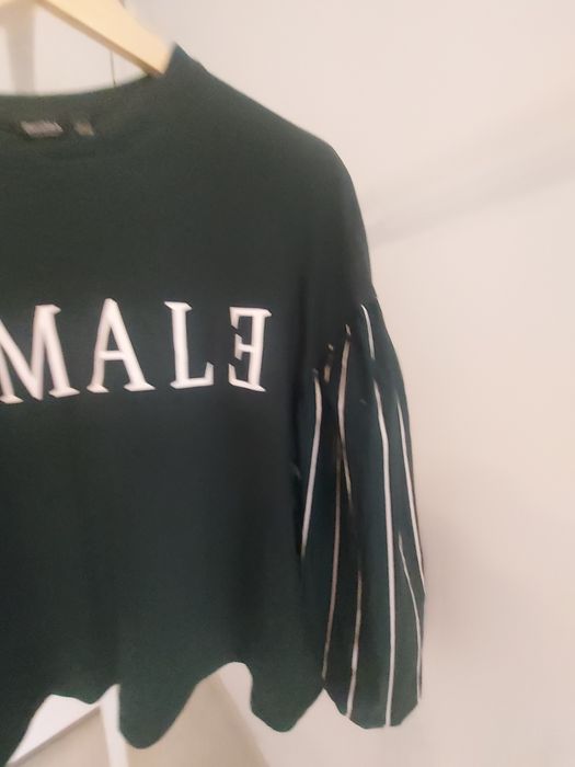Bluza z koszulowym rękawem bershka S