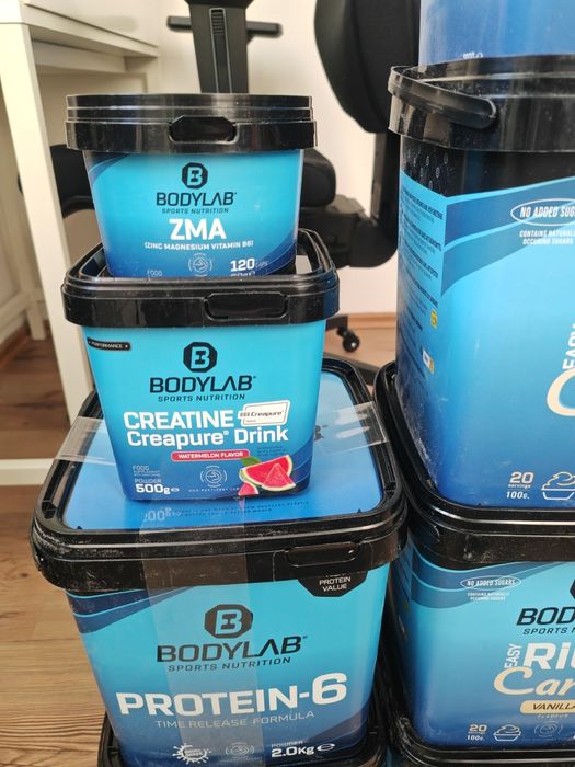 Zestaw suplementów Bodylab – węglowodany, białko, kreatyna, ZMA – nowe