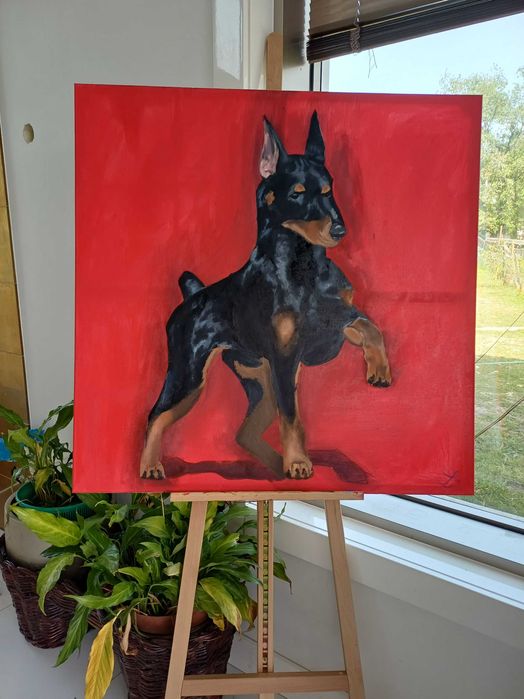 Quadro 1m x 1m - Pintura a óleo original "Presença e Nobreza"