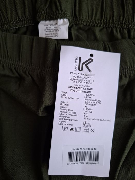 Bokserki wojskowe spodenki WP MON zielone rozmiar XL.