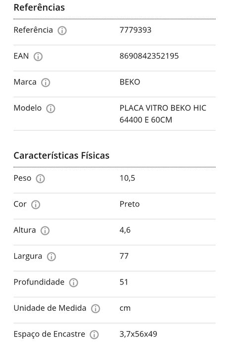 Placa vitroceramica Beko
