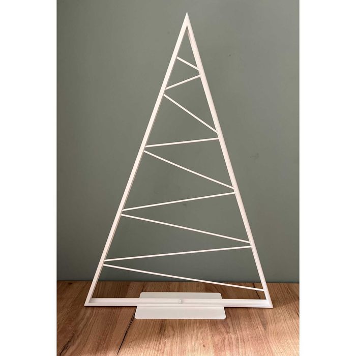 Designerska choinka metalowa 62 cm – biała dekoracja do domu