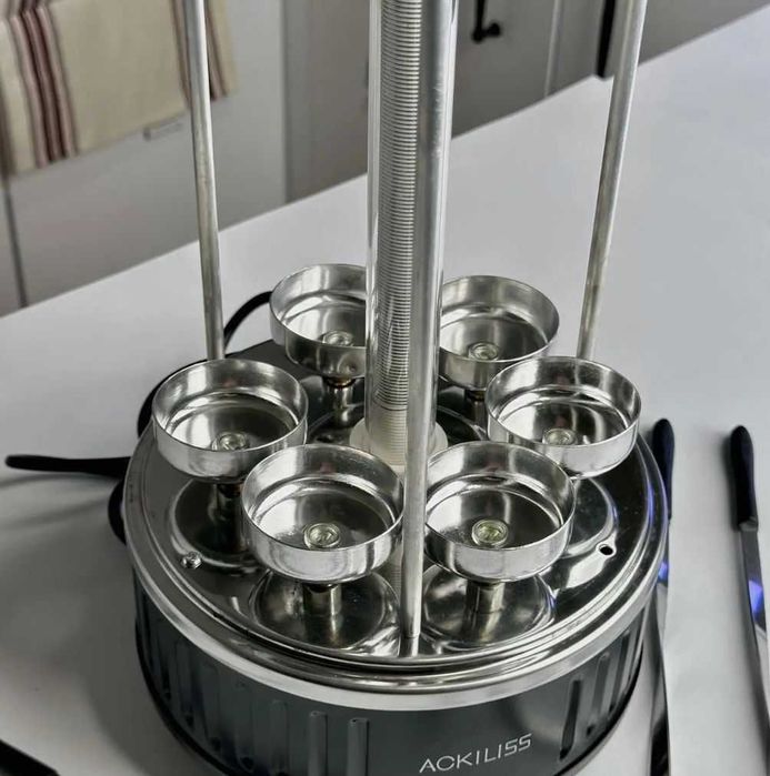 Електрична шашличниця вертикальна на 6 шампурів 1 квт  нержавійка