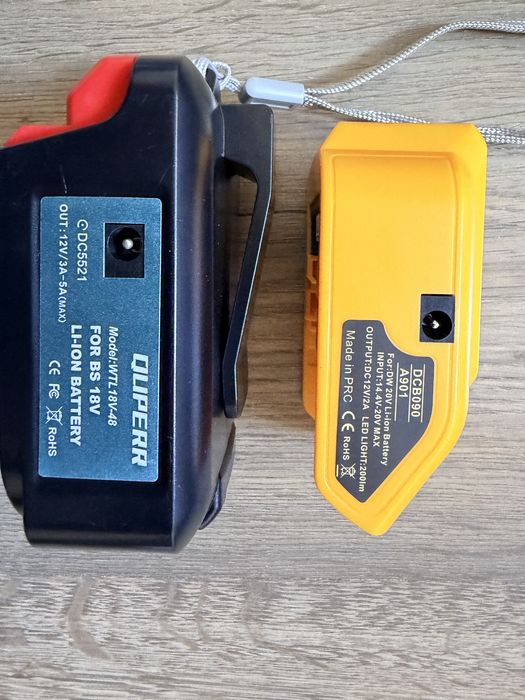 Адаптер Dewalt Bosch зарядка, USB, type-C, DC 12v фонарік