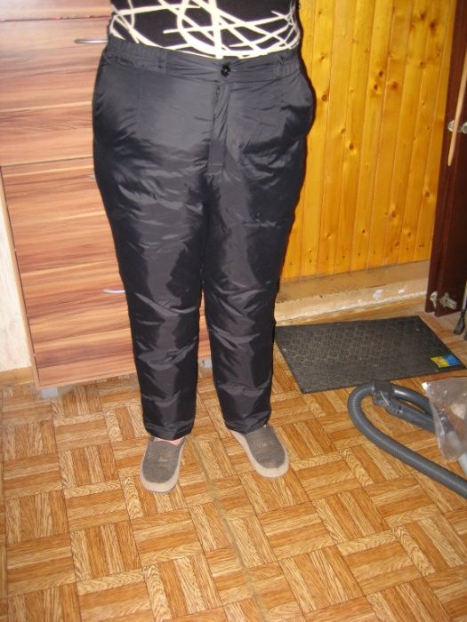 Теплые брюки-пуховики (на пуху) большого размера