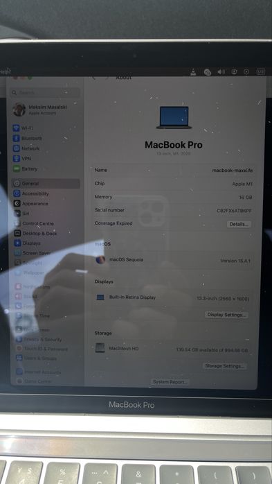 Macbook Pro 13 M1 16Gb 1Tb