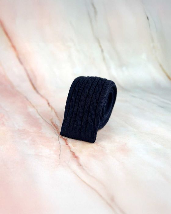 NOWY krawat knit SUITSUPPLY nieformalny wełna z fakturą męski preppy