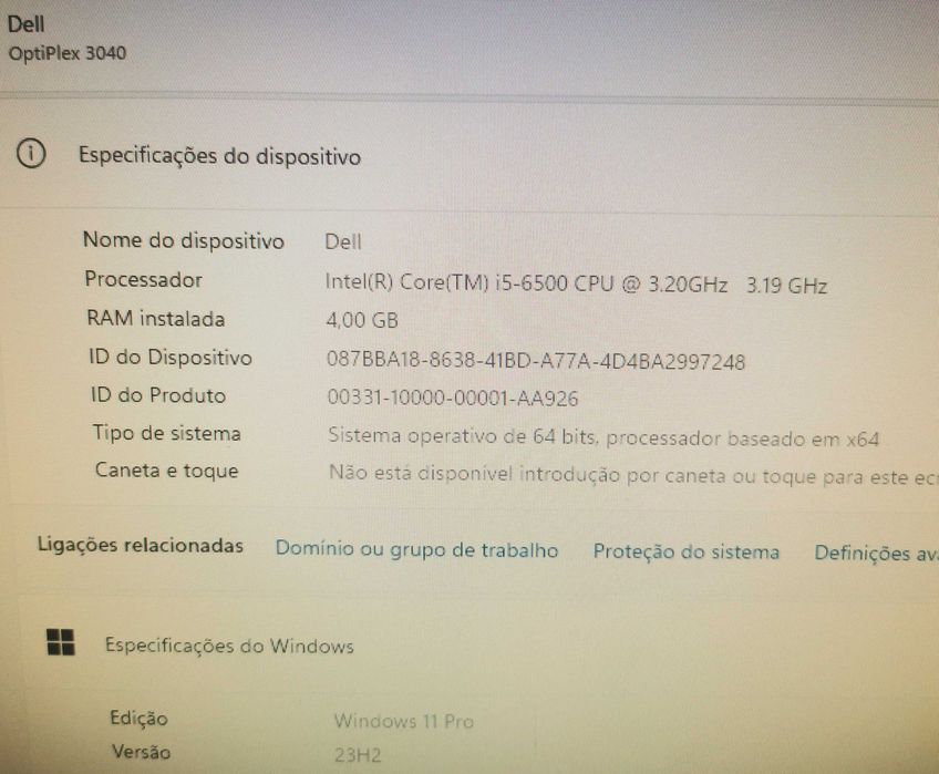 Dell OptiPlex 3040 CPU  i5-6500 - HDD 1TB - Graphics HD 530