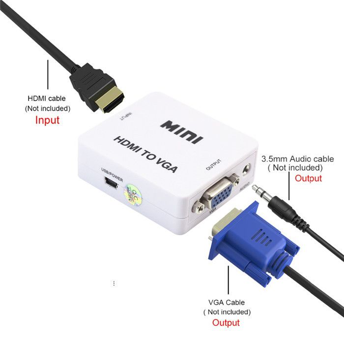 Адаптер HDMI to VGA (перехідник, конвертер, 720p/1080p) перехідник