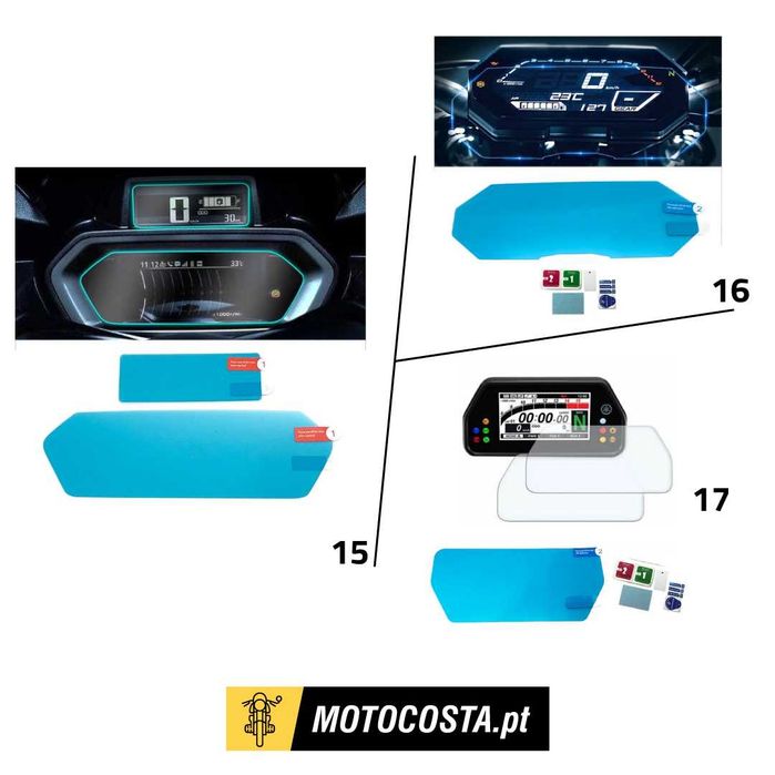 Películas Proteção Ecrã TFT - BMW, Yamaha, Honda, CFMOTO - MOTOCOSTA