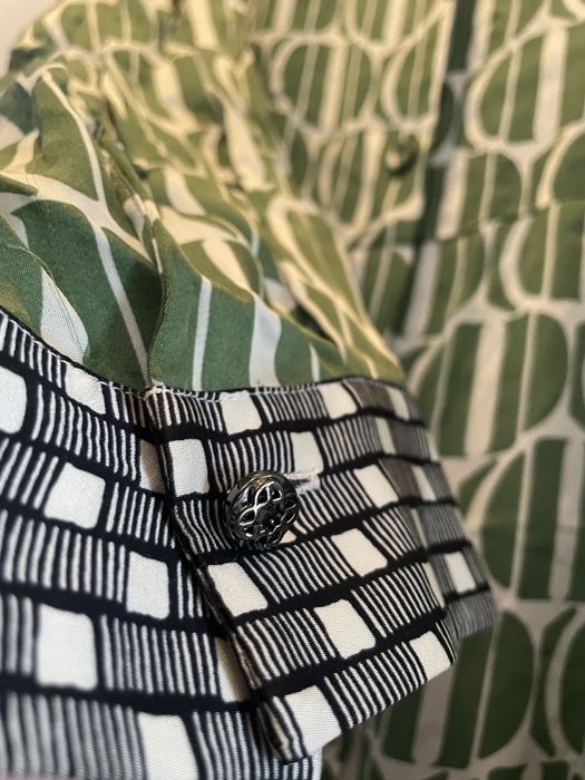 Vestido Novo Elena Mirò - Cetim Verde e branco XXL