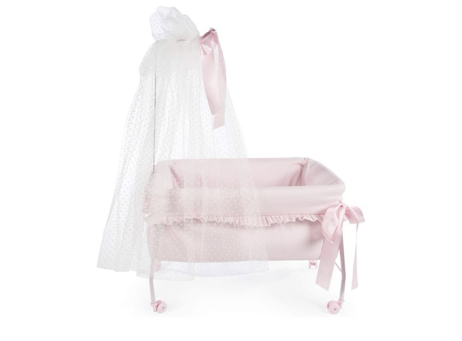 Berço de Bonecas c/ Véu Rosa La Nina