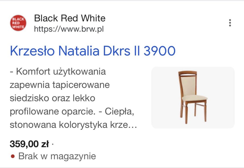 Krzesla 6 sztuk -  Natalia Dkrs II