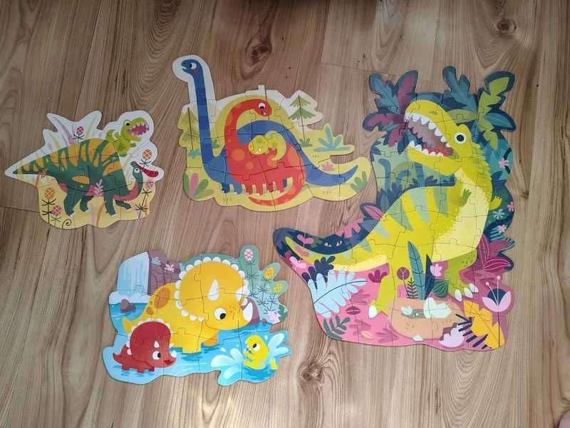 Duże Puzzle 4w1 | CzuCzu | 3+ | Dinozaury (4 obrazki) 71 elementów