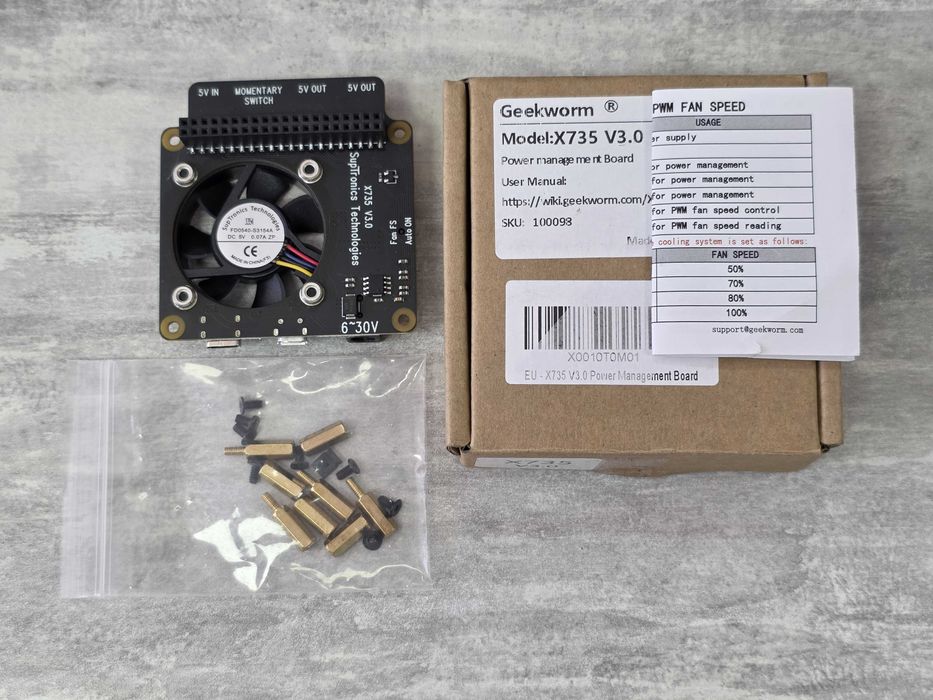 Плата живлення та охолодження Geekworm X735 V3.0 для Raspberry Pi