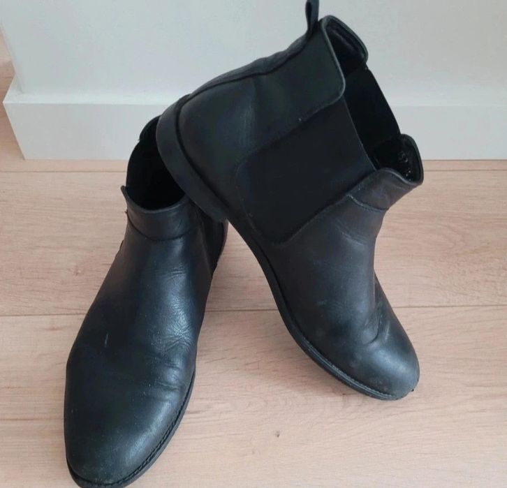 Sztyblety skóra skórzane czarne czerń Wojas 42