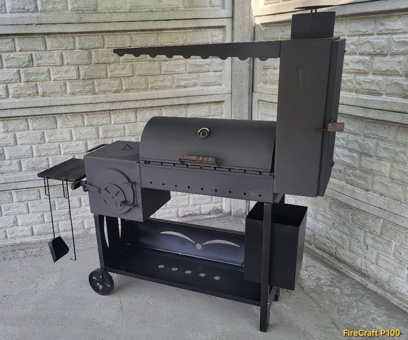 •5мм! 100% НЕ ПРОГОРИТЬ! Мангал Смокер з Піччю під казан та коптильнею