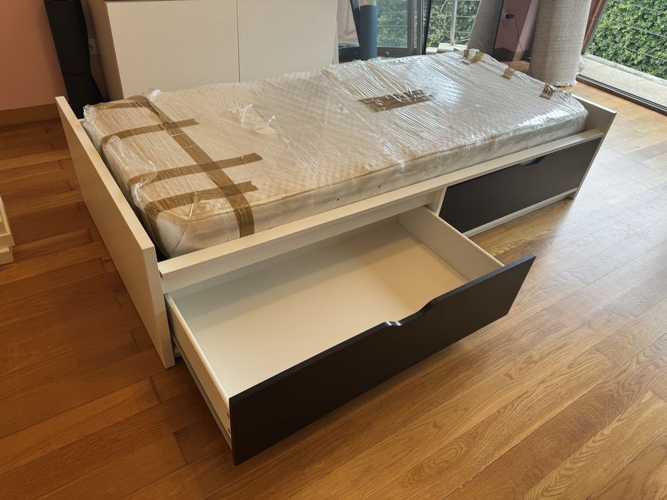 Cama de solteiro 90x200 flaxa ikea