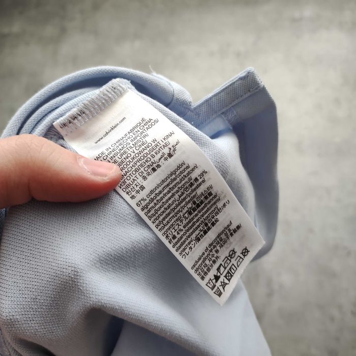 MĘSKA Koszulka PREMIUM Błękitna Polo Suwak Calvin Klein GOLF Klasyka