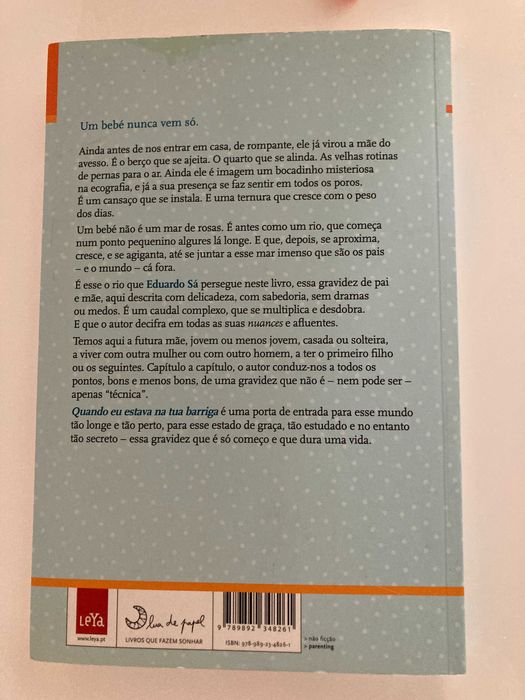 Livro - Quando estavas na Minha Barriga de  Eduardo Sá