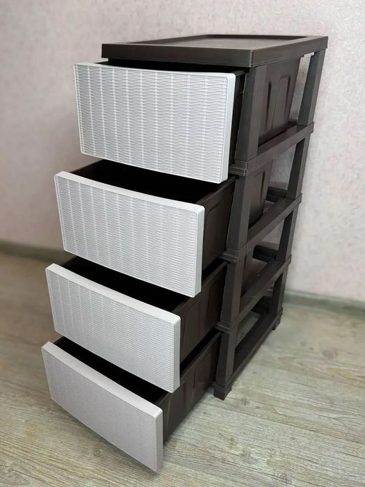 Комод ротанг пластиковый тумба Пластиковий комод ящик 4 яруси