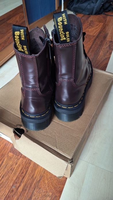 Bordowe Buty glany Jadon dr Martens