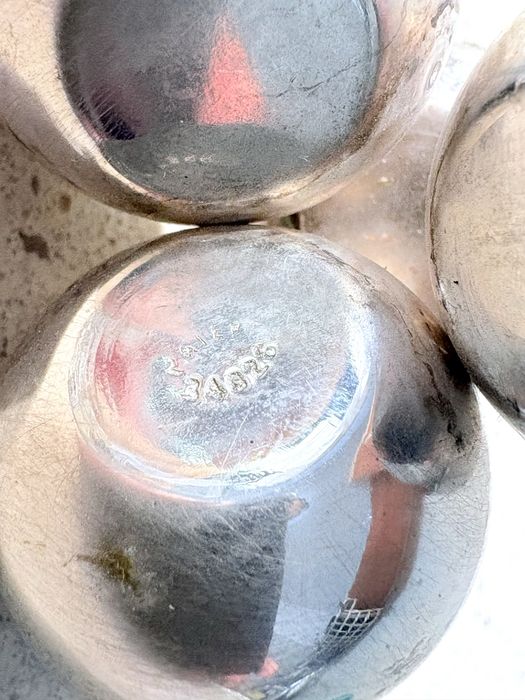 Raros antigos potezinhos de especiarias com banho em prata - marcados - patentado