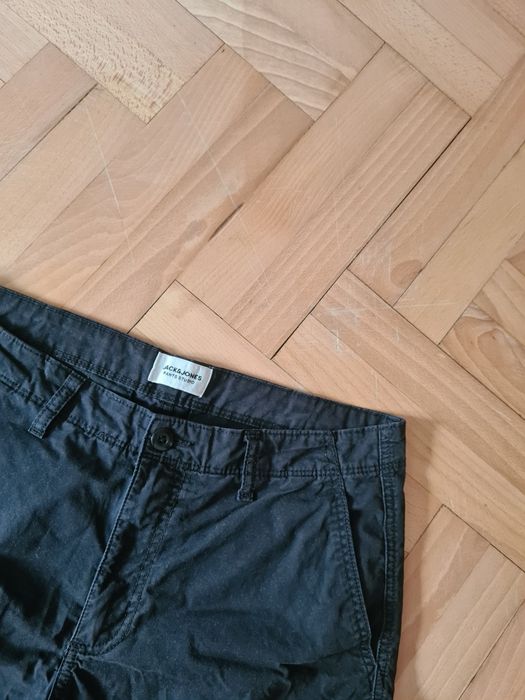 Krótkie spodenki szorty cargo bojówki czarne Jack&jones M