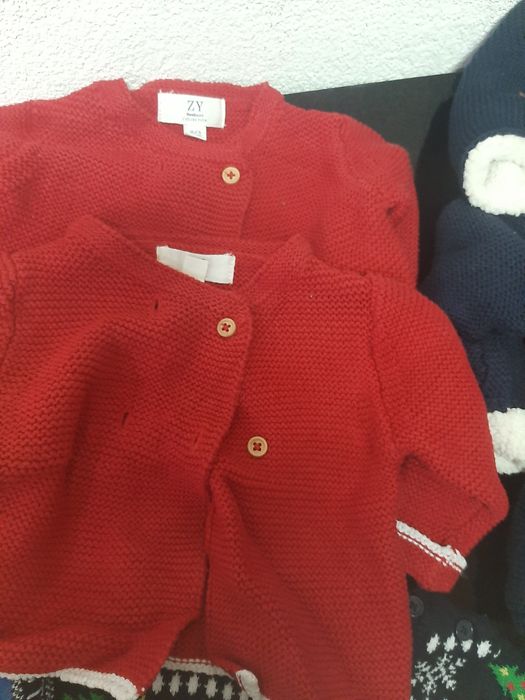 Camisolas de malha bebé gémeos 0-12 meses