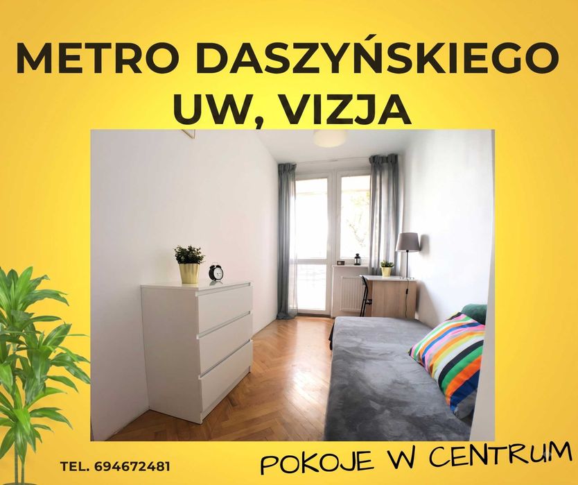 Pokoje - Centrum - Metro Rondo Daszyńskiego - UW, VIZJA