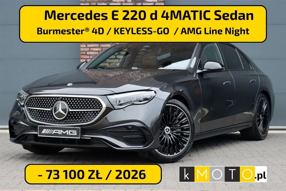 Mercedes-Benz Klasa E -- 19% RABAT -- Mercedes-Benz E 220 d 4MATIC Sedan | AMG Line Night