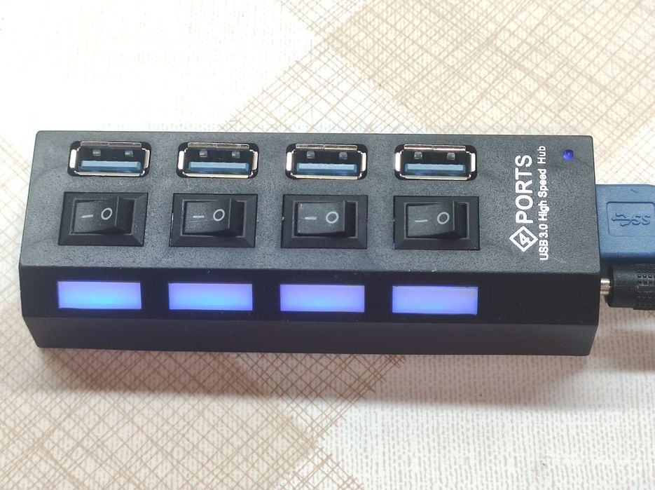 USB 3.0 хаб с блоком питания и шнуром