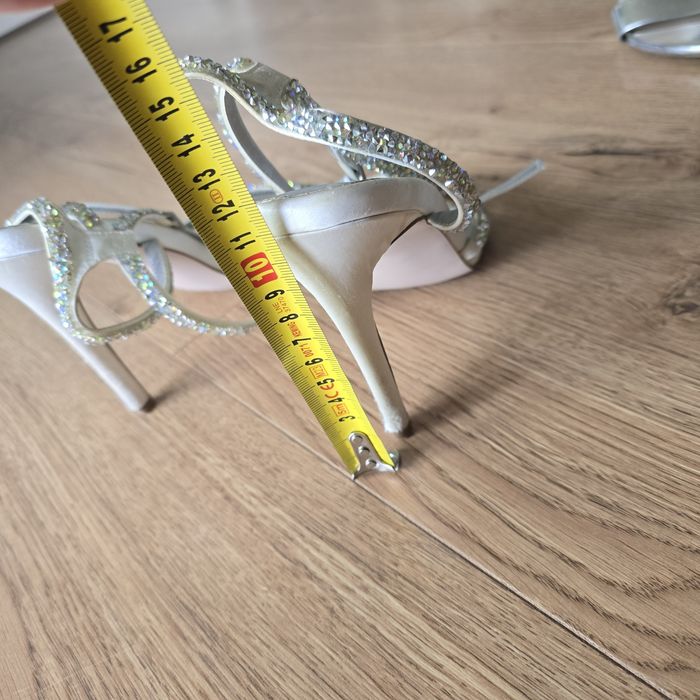 Buty sandałki sandały obcas asos wedding 40 cyrkonie