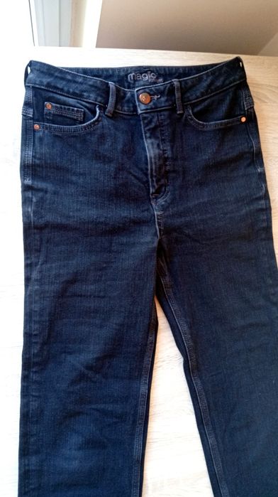 Czarne proste jeansy, proste nogawki, Marks & Spencer, rozmiar M