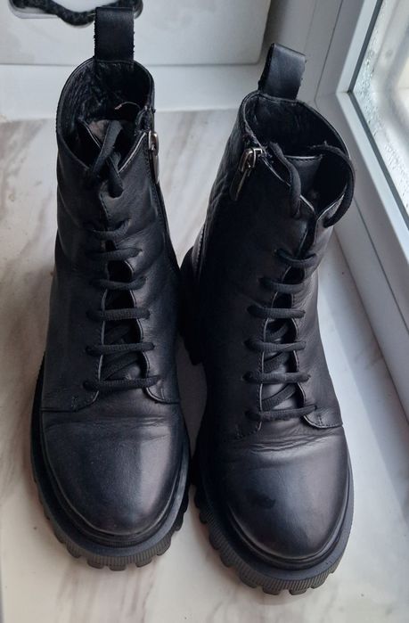 Зимние сапоги зимові черевики кожаные на цигейке