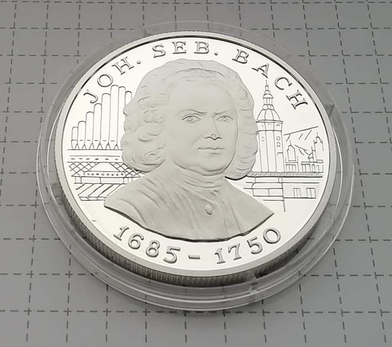 АНДОРРА. 10 дінерів 1997р. Себастьян Бах. СРІБЛО. ПРУФ! Сертифікат!