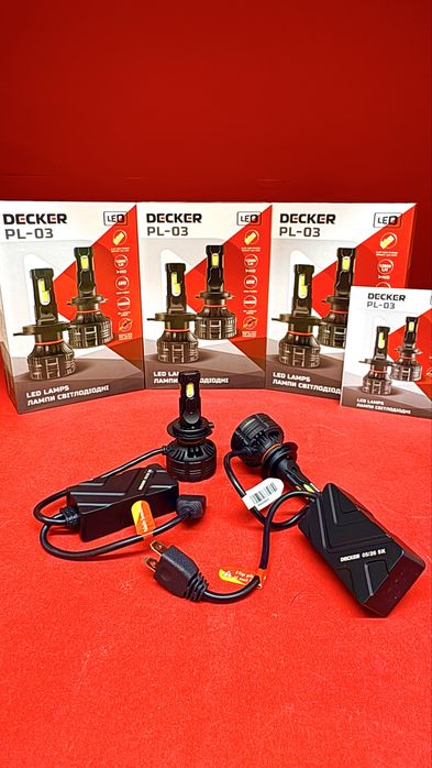 Світлодіодні лед лампи Decker PL-03 H7, H11, H13, H4-12000Lm