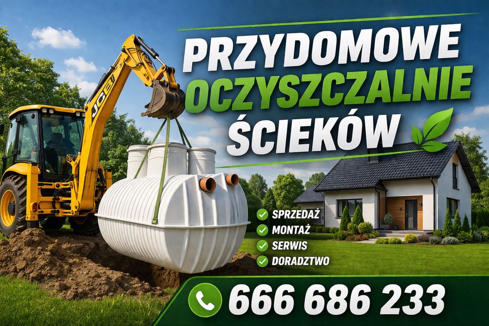 PRZYDOMOWE OCZYSZCZALNIE ŚCIEKÓW EKO BIO ! ekologiczne ! Biologiczne ! Montaż ! Papierologia w cenie
