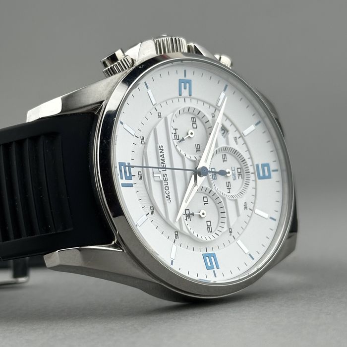 Zegarek naręczny męski Jacques Lemans | biały chronograf