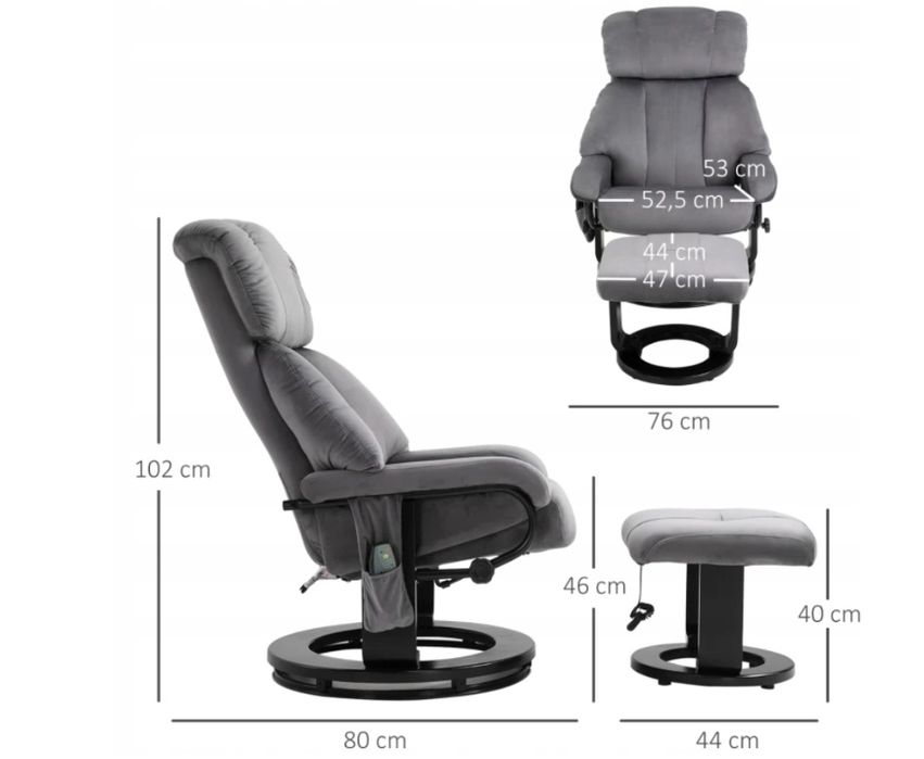 Fotel z podnóżkiem nowy