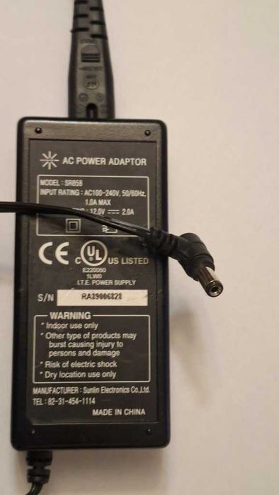 Zasilacz AC Power Adaptor SR858 z kablem zasilającym