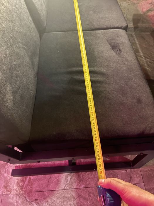 Диван двомістий чорний велюр