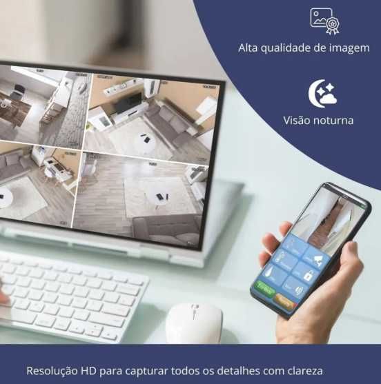 Câmara de Vigilância Wi-Fi 4K Ultra HD ip66 e Alarme NOVA